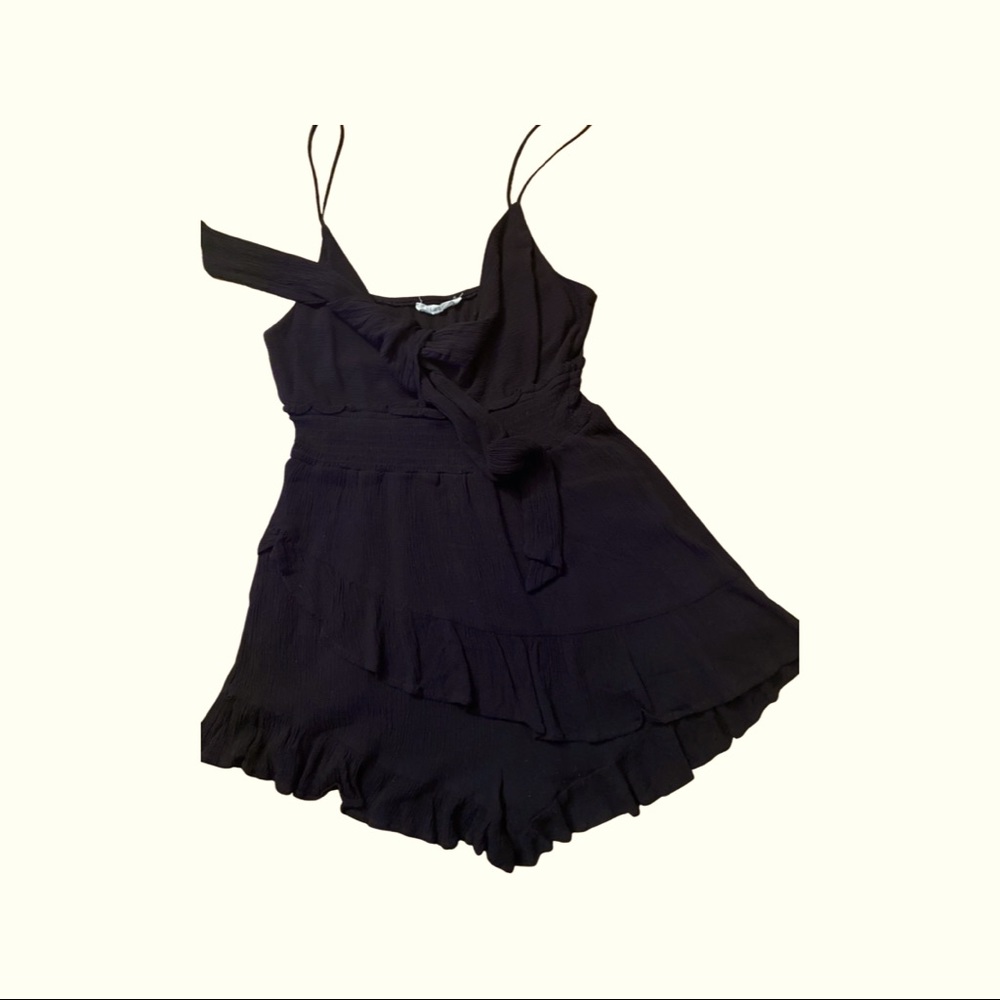 Ruffled Front Tie Romper